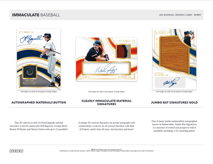 2023 Panini Immaculate Baseball Hobby 8 Box Case