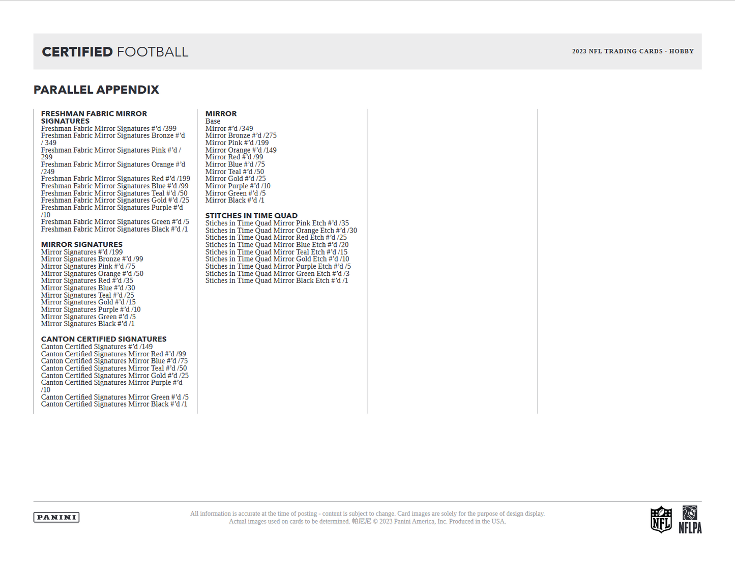 2023 Panini Certified Football Hobby 16 Box Case